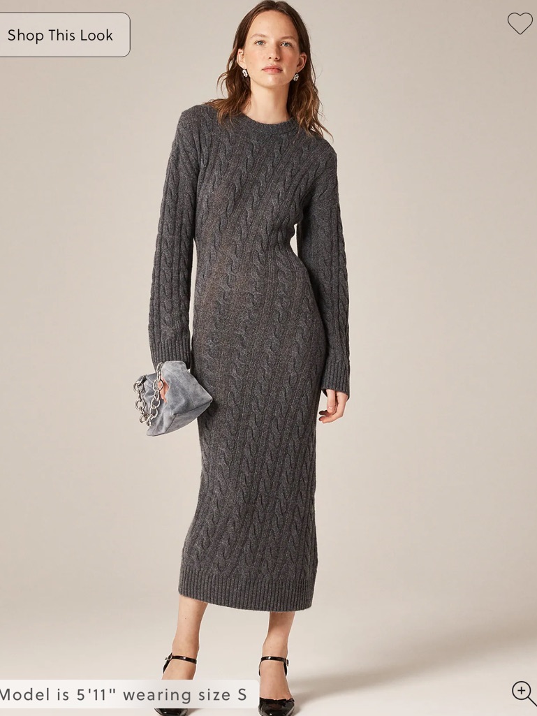 J.Crew Collection Cashmere Twisted Cable-Knit Sweater-Dress